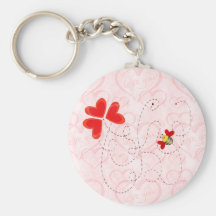 BEE VALENTINE by SHARON SHARPE Key Chains