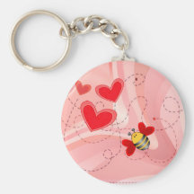 BEE VALENTINE by SHARON SHARPE Keychain