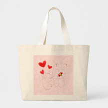 BEE VALENTINE HEARTS by SHARON SHARPE Tote Bags