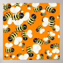 Bee Wallpaper Print