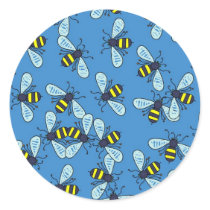 Bee Wallpaper Round Sticker
