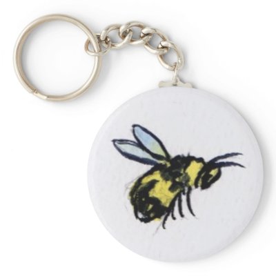 Bee Watercolor Keychain by donnabellas