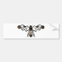 bee with clover bumper sticker