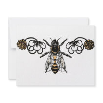 bee with clover custom invite