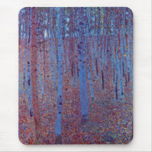 Beech Forest by Gustav Klimt Mouse Pads