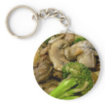 Beef, broccoli & mushroom stir fry key chain