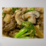 Beef, broccoli & mushroom stir fry posters