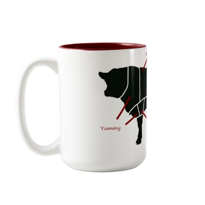 Beef Butcher Chart - Tasty Delicious Yummy Beef! Coffee Mug by RedneckHillbillies