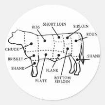 BEEF COW ROUND STICKERS