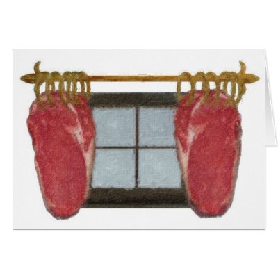 Beef Curtain Greeting Card by dinoginelli
