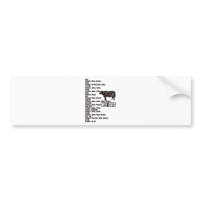 Beef_Cuts Bumper Stickers by auraclover