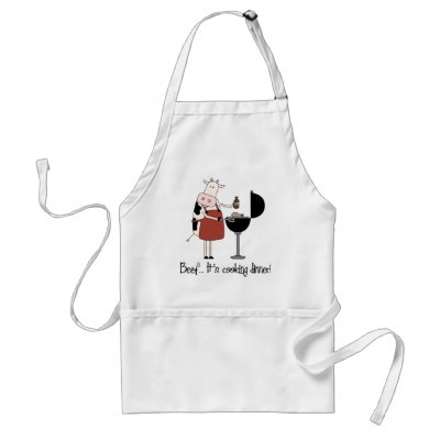 Beef...It's cooking dinner! Apron by myhmdesigns