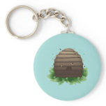 Beehive and bee swarm key chains