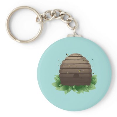 Beehive and bee swarm key chains by i_dentity