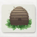 Beehive and bee swarm mousepads