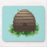 Beehive and bee swarm mousepads