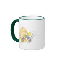 Beehive of Coiled Straw and Flowers Coffee Mug