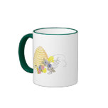 Beehive of Coiled Straw and Flowers mugs
