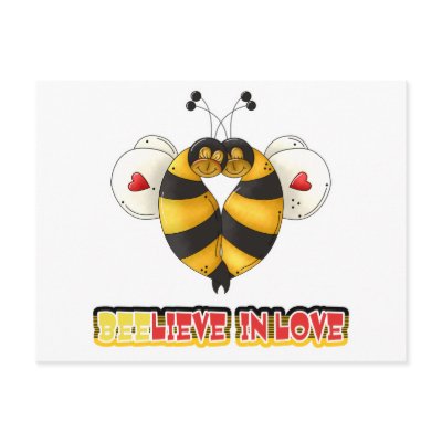 BEElieve in Love Bumble Bees Post Card by cutespot