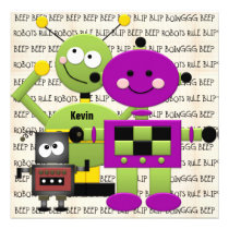 Beep Beep Robots Customized Birthday Invitation invitations