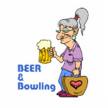 beer and bowling grandma acrylic cut outs