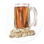 Beer and Peanuts Round Sticker