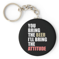 Beer, Attitude Keychains