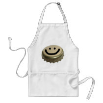 Beer Bottle Cap Smiley Face Apron