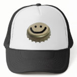 Beer Bottle Cap Smiley Face hats