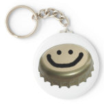 Beer Bottle Cap Smiley Face keychains