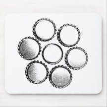 Beer Bottle Caps Flower Mouse Pad