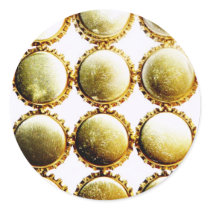 Beer Bottlecap Bling Round Stickers