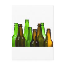 beer bottles post card