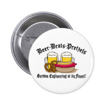 Beer Brats Pretzels German Pinback Button