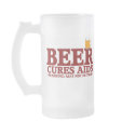 BEER CURES AIDS (Warning: may not be true) mugs
