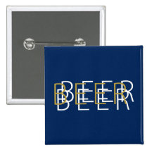 BEER Double Vision - Blue, Gold and White Pin