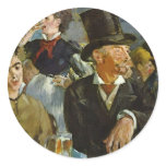 Beer Drinking - Edouard Manet Round Sticker