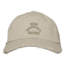 Beer Drinking Sniper Hat Embroidered Baseball Cap