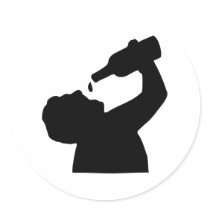 Beer drinking round stickers