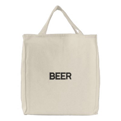 BEER embroidered hat Embroidered Tote Bags by beerbeerbeer