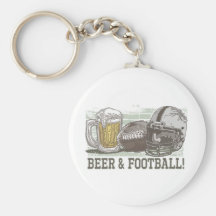 Beer & Football  by Mudge Studios Key Chains