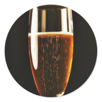 Beer Glasses Bubbles Round Stickers