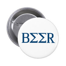 Beer Greek Letters Pinback Button