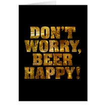 Beer Happy Black Folding Card