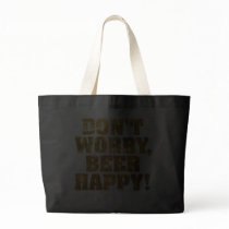Beer Happy Black Jumbo Tote Bag