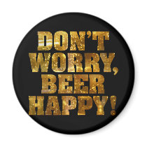 Beer Happy Black Magnet