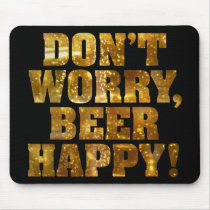 Beer Happy Black Mousepad