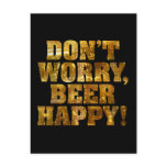 Beer Happy Black Postcard