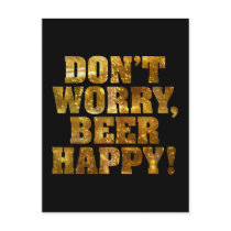 Beer Happy Black Postcard