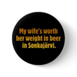 Beer Husband Black Button